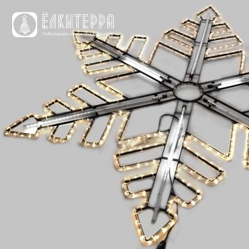 Black Edition - Светодиодная Снежинка,  130 см,  Тепло-белый с Динамикой Белого Диода